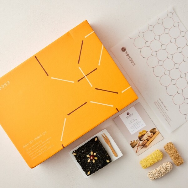 사임당에프앤비,강릉은정한과 능소화 3단 선물세트+보자기 (전통 한과 유과 수제 답례품 명절 설날 추석선물)