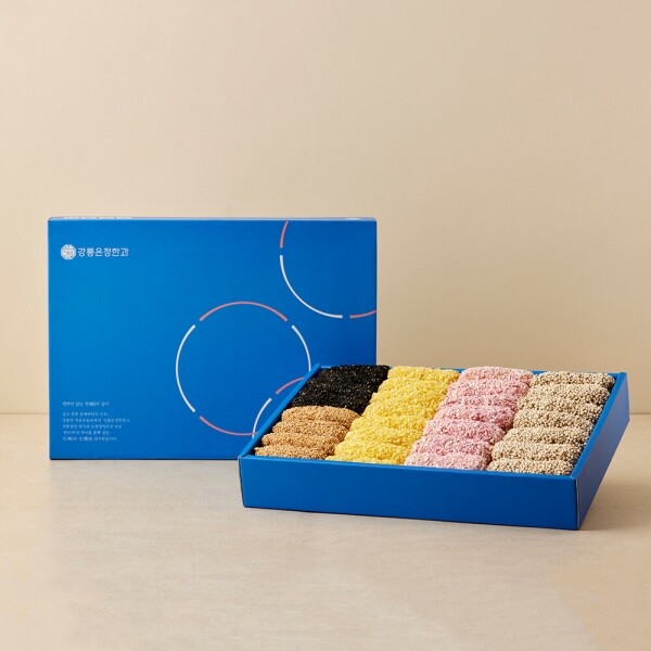 사임당에프앤비,강릉은정한과 강정화 2단 선물세트+보자기 포장 (수제 유과 전통 한과 답례품 명절 설날 추석선물)