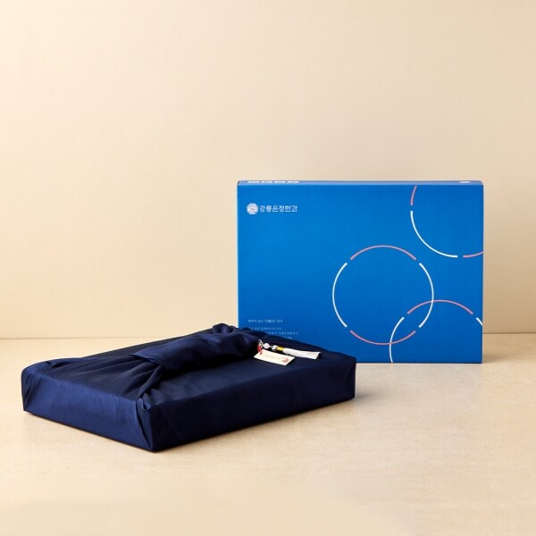 사임당에프앤비,강릉은정한과 강정화 2단 선물세트+보자기 포장 (수제 유과 전통 한과 답례품 명절 설날 추석선물)