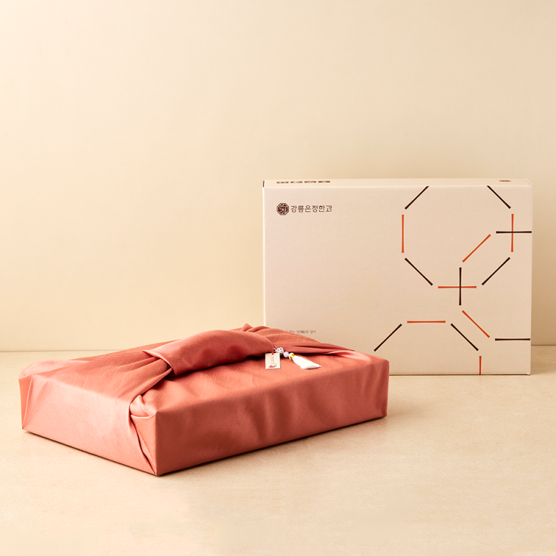 사임당에프앤비,강릉은정한과 해당화 3단 선물세트+보자기포장 (전통 한과 수제 유과 답례품 명절 설날 추석선물)